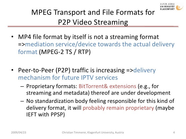 On MPEG Modern Transport over Network