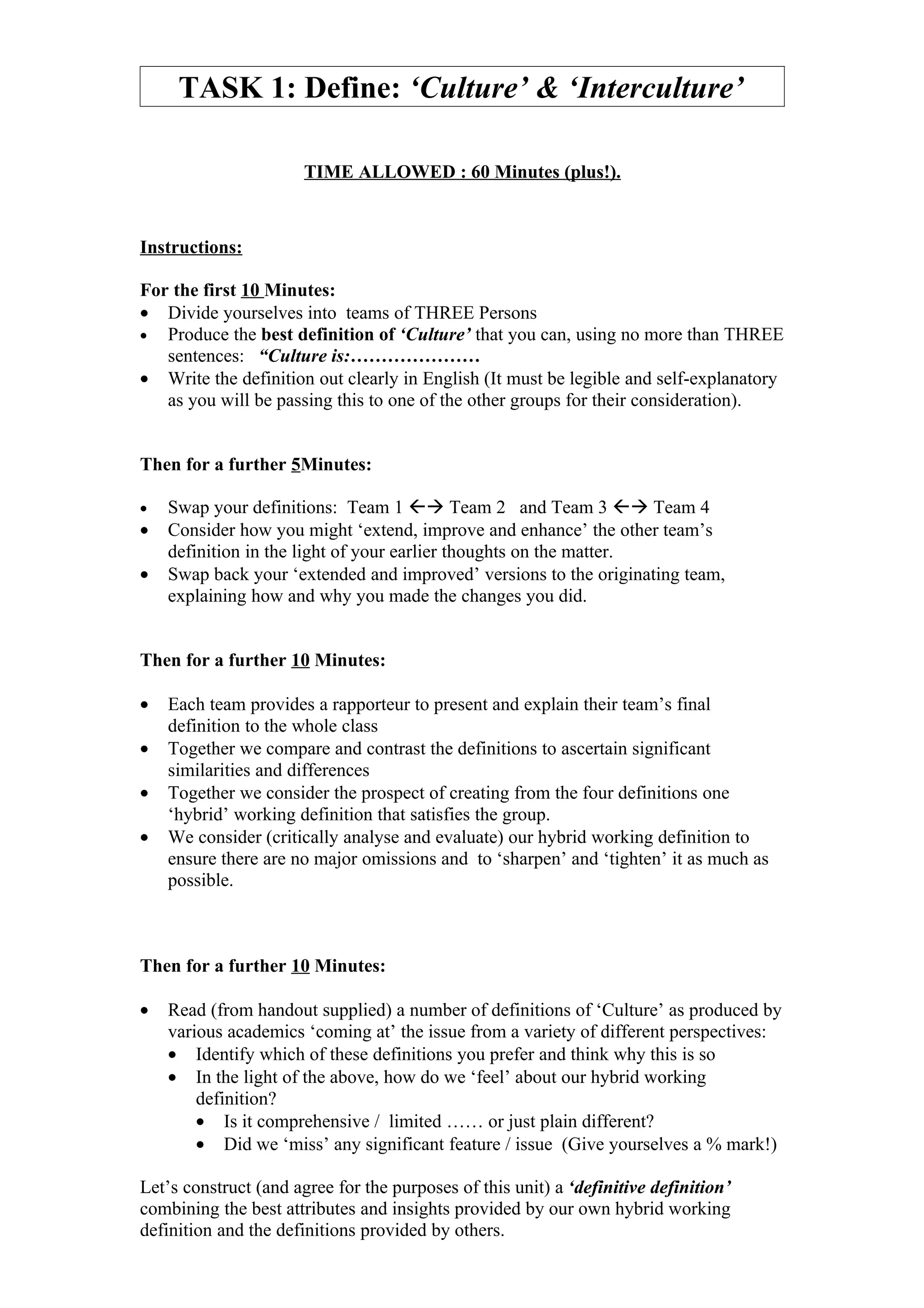 M1 C Ex 1a Def Culture And Interculture PDF