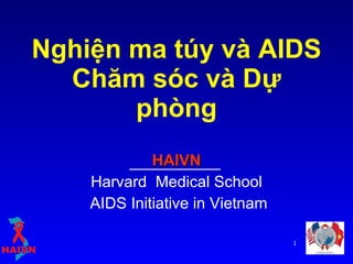 Nghiện ma túy và AIDS Chăm sóc và Dự phòng HAIVN Harvard  Medical School AIDS Initiative in Vietnam 