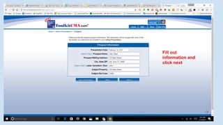 Fill out
information and
click next
 