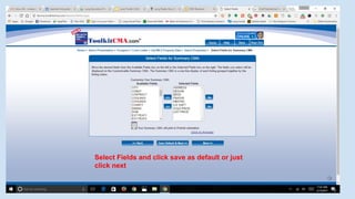 Select Fields and click save as default or just
click next
 