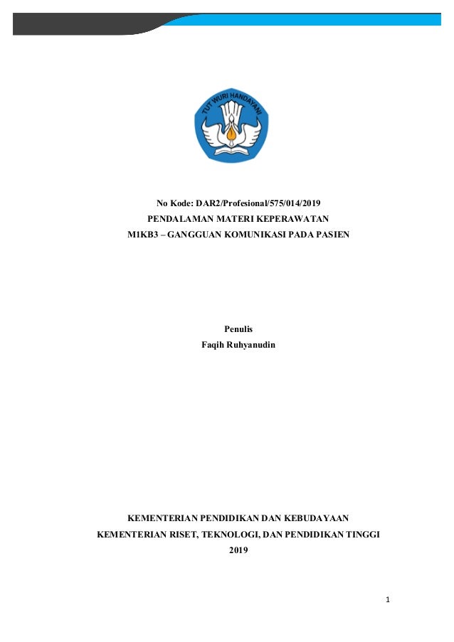 Materi 1 M1kb3 Gangguan Komunikasi Pada Pasien