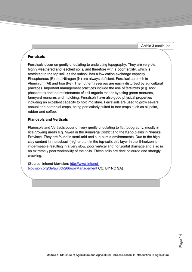 Farmer S Agribusiness Training Course Module 1 Structure Of