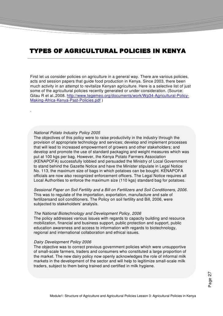Farmer's Agribusiness Training Course Module 1 Structure of Agricu…