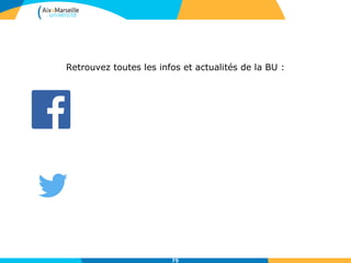 Retrouvez toutes les infos et actualités de la BU :
https://www.facebook.com/bulshamu
https://twitter.com/bulshamu
75
 