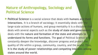 M1 Nature, Goals and Perspectives in of Anthropology, Sociology and ...