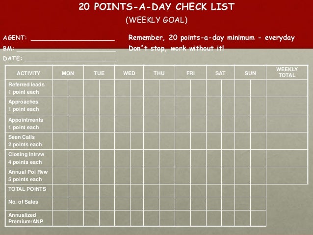 insurance sales planning and organizing sales weekly planner