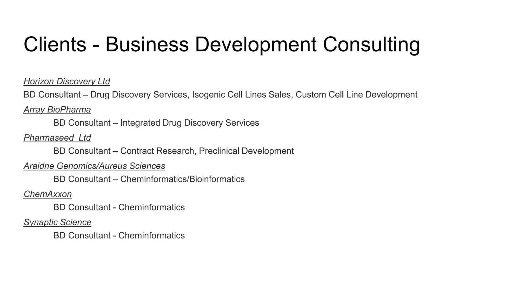 Clients business development consulting PPT