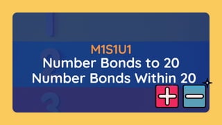 Number Bonds to 20
M1S1U1
Number Bonds Within 20
 
