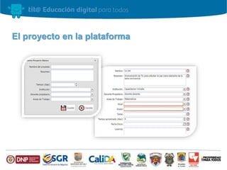 El proyecto en la plataforma