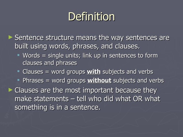 Sentence Structure | PPT