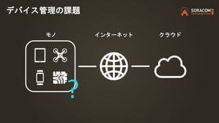 モノ インターネット クラウド
?
デバイス管理の課題
 