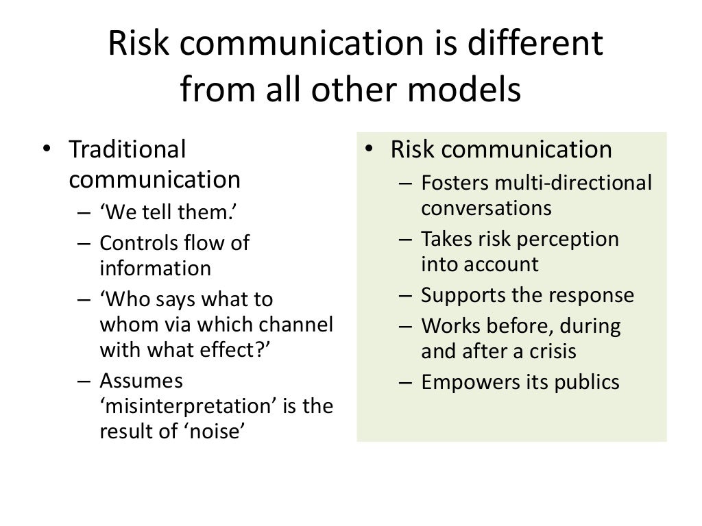 What is risk communication?