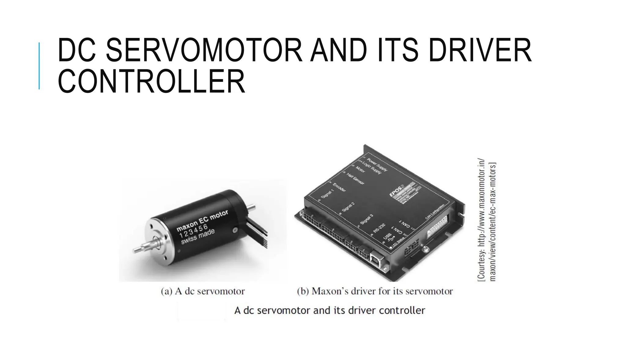 DC SERVOMOTOR AND ITS DRIVER
CONTROLLER
 