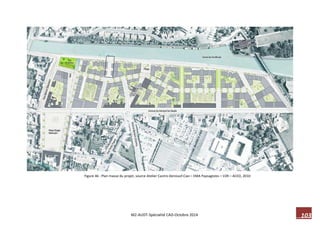 103 M2-AUDT-Spécialité CAD-Octobre 2014 
Figure 46 : Plan masse du projet, source Atelier Castro-Denissof-Casi – EMA Paysagistes – V2R – ACED, 2010  