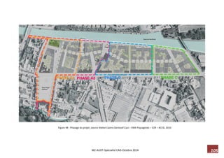 105 M2-AUDT-Spécialité CAD-Octobre 2014 
Figure 48 : Phasage du projet, source Atelier Castro-Denissof-Casi – EMA Paysagistes – V2R – ACED, 2010  