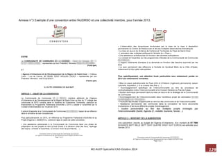 129 M2-AUDT-Spécialité CAD-Octobre 2014 
Annexe n°3 Exemple d’une convention entre l’AUDRSO et une collectivité membre, pour l’année 2013. 
 