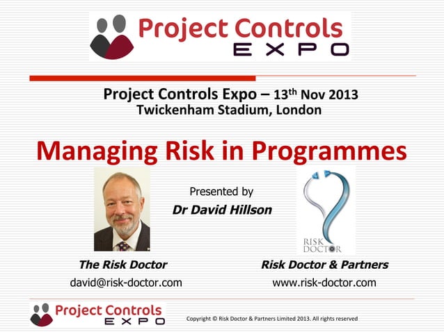 Project Controls Expo, 13th Nov 2013- 