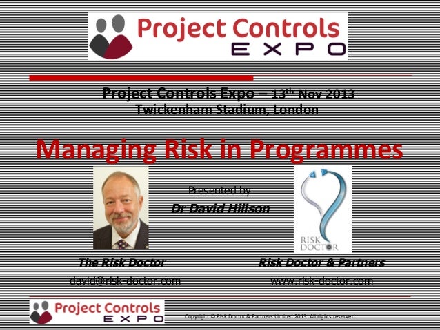 david hillson managing risk in projects pdf