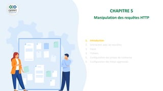 CHAPITRE 5
Manipulation des requêtes HTTP
1. Introduction
2. Interaction avec les requêtes
3. Input
4. Fichiers
5. Configuration des proxys de confiance
6. Configuration des hôtes approuvés
 