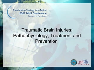 Traumatic Brain Injuries: Pathophysiology, Treatment and Prevention  
