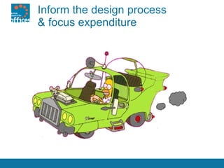 Inform the design process  & focus expenditure 