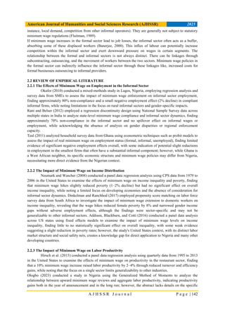 IMPACT OF MINIMUM WAGE ON THE NIGERIA LABOUR MARKET | PDF