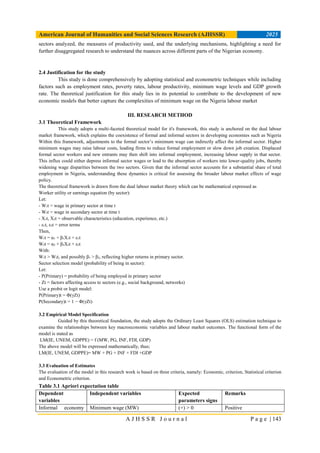 IMPACT OF MINIMUM WAGE ON THE NIGERIA LABOUR MARKET | PDF