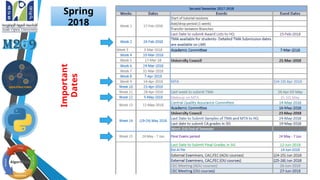 Important
Dates
Spring
2018
 