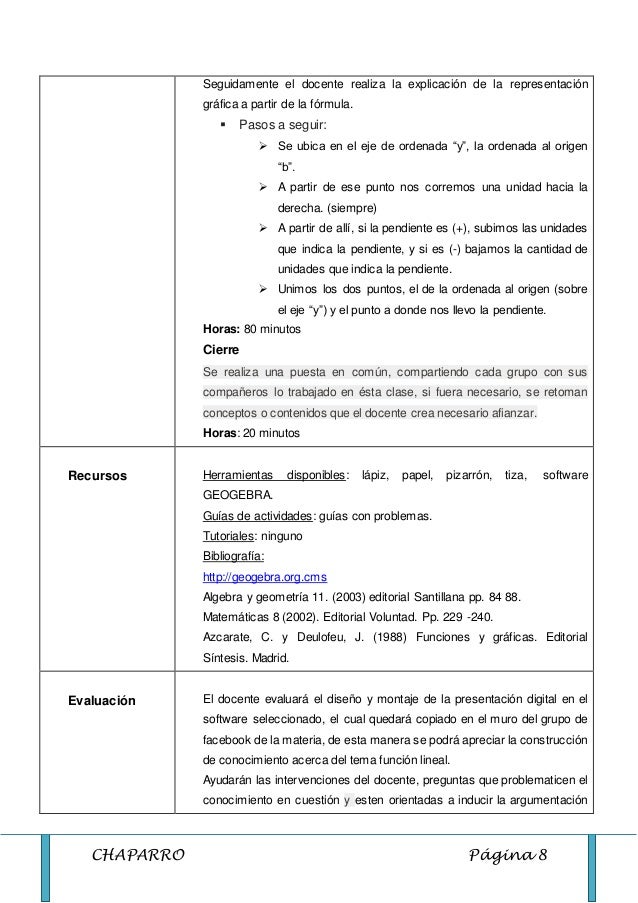Secuencia Didactica Analizando Funciones Con Geogebra La Funcion L