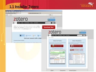 1.1 Installer Zotero
 