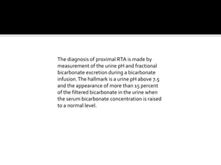 Urine Anion GapThe urine AG has a negative value in most patients with a normal AG metabolic acidosis due to the appropriate increase in urinary ammonium in an attempt to excrete the excess acid .Ammonium is an unmeasured cation; as a result, an increase in its excretion as NH4Cl will lead to a rise in the urine Cl concentration and a negative urine AG, usually ranging from -20 to -50 meq/L.In comparison, patients with renal failure, type 1 (distal) renal tubular acidosis (RTA), or hypoaldosteronism (type 4 RTA) are unable to excrete ammonium normally. As a result, the urine AG will have a positive value . ( due to decresedCl- excretion into urine)