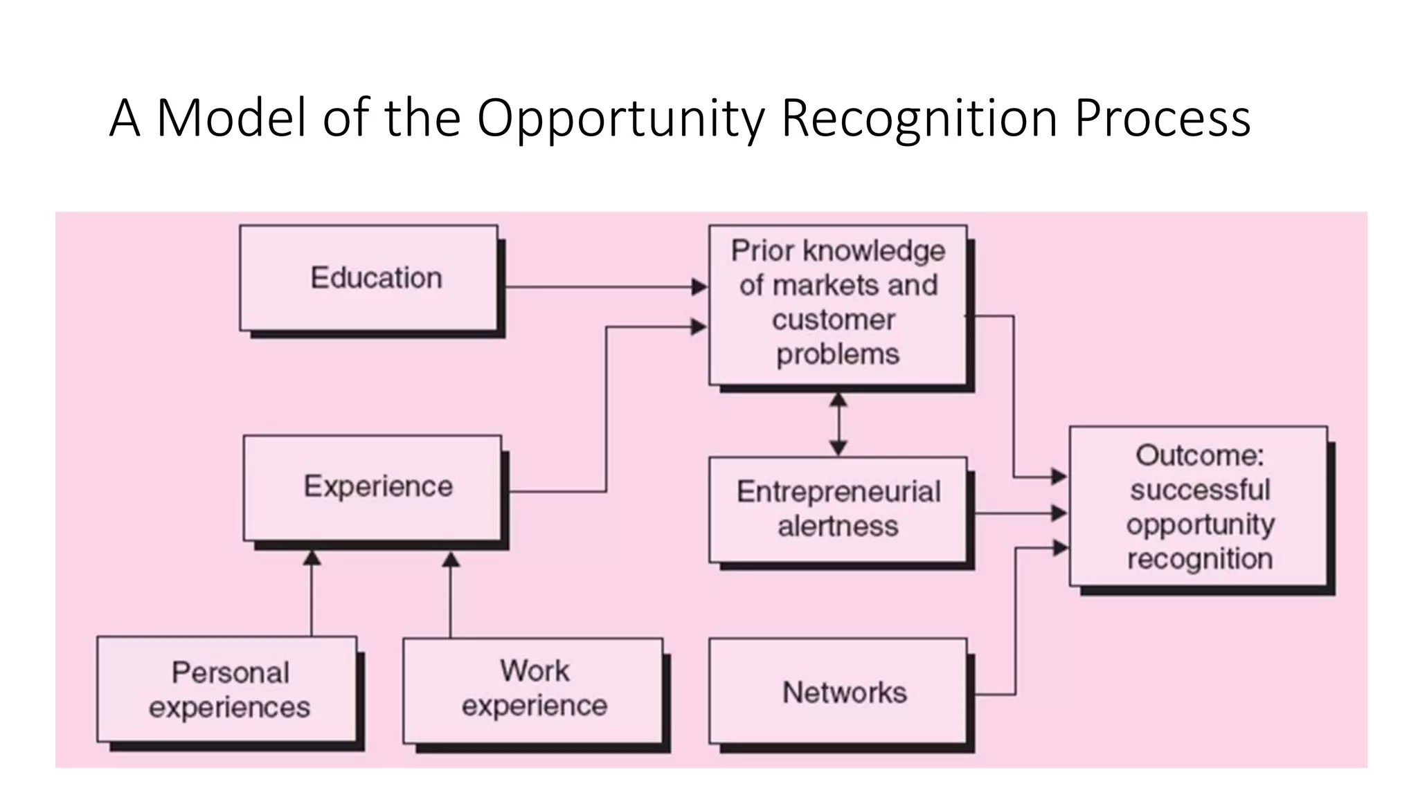 A Model of the Opportunity Recognition Process
 