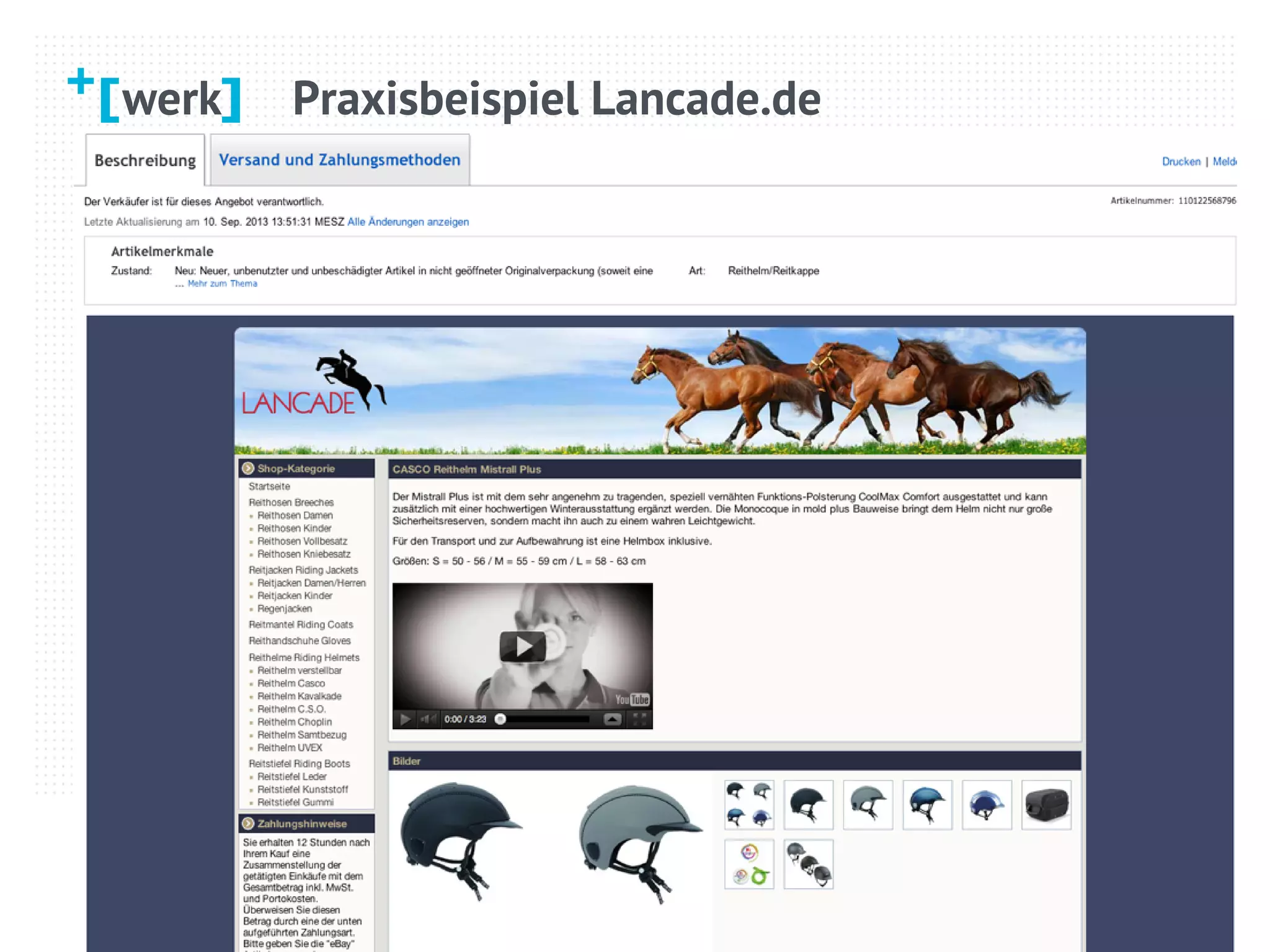 werk Praxisbeispiel Lancade.de
 