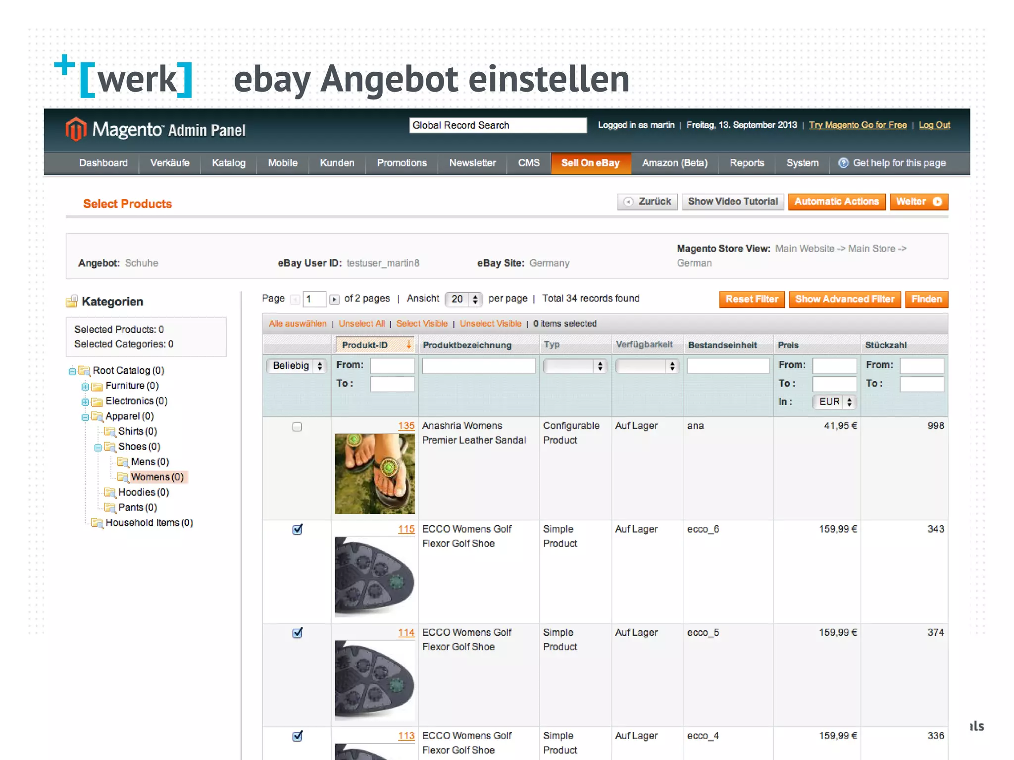 werk ebay Angebot einstellen
 