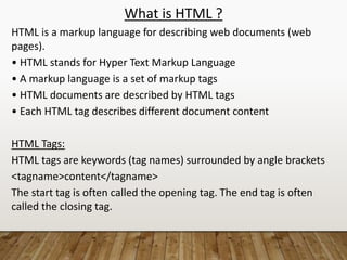 HTML Basics for SEO | PPTX