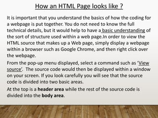 Very Basic Html Page HTML Basics for SEO | PPTX