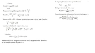 where vo(0) is the integration constant and is proportional to the value
of the output voltage vo(t) at t = 0.
 
