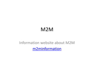 M2M Information website about M2M m2minformation 