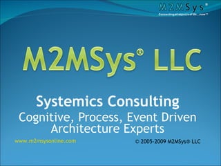 Systemics Consulting Cognitive, Process, Event Driven Architecture Experts 