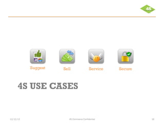Suggest   Sell                 Service   Secure



      4S USE CASES


12/12/12                4S Commerce Confidential             16
 