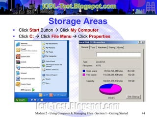ICDL Module 2 - Using Computers & Managing Files (Windows XP ...