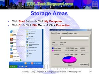 ICDL Module 2 - Using Computers & Managing Files (Windows XP ...