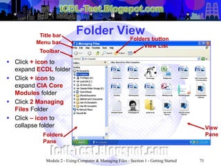 ICDL Module 2 - Using Computers & Managing Files (Windows XP ...