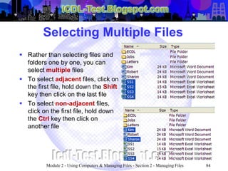 ICDL Module 2 - Using Computers & Managing Files (Windows XP ...