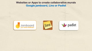 Websites or Apps to create collaborative murals
Google jamboard, Lino or Padlet
 