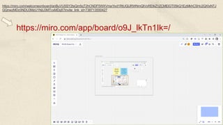 https://miro.com/app/board/o9J_lkTn1Ik=/
https://miro.com/welcomeonboard/anBuVU5SY2tsQm5qT2hCNDF5WXVma1lvd1RtUGlJRWNmQlVoREtkZ1ZCMElGT05kQ1EzMkhCSHc2QXIxNTJ
GQnwzMDc0NDU3MzU1NjU3MTcxMDg5?invite_link_id=738713550427
 