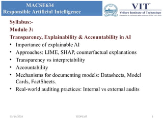M3. Explainable Artificial Intelligence - | PPTX