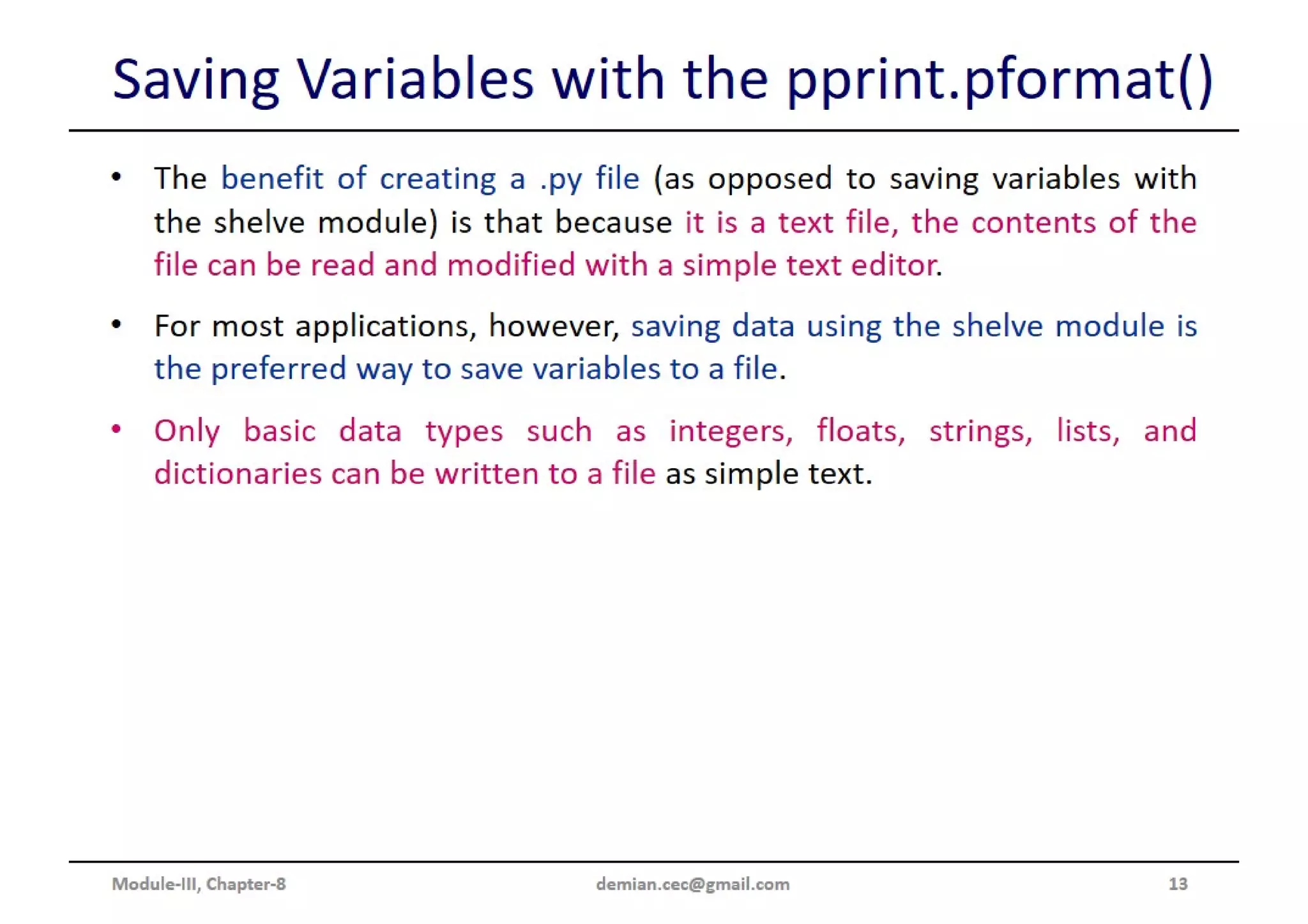 Python Programming ADP VTU CSE 18CS55 Module 3 Chapter 8 - B | PPT