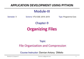 Python Programming ADP VTU CSE 18CS55 Module 3 Chapter 9
